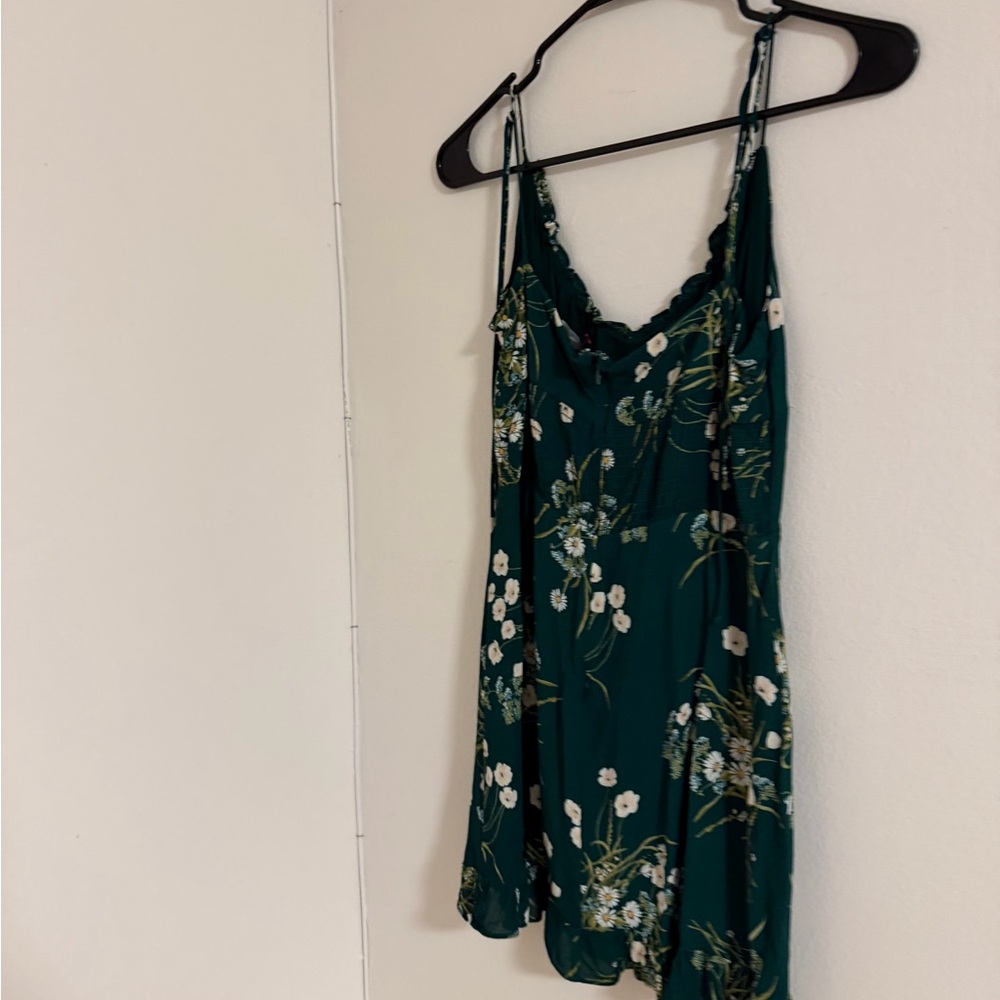 Reformation Green Floral Bisque Dress with Tie-Straps size 8 - Picture 4 of 6